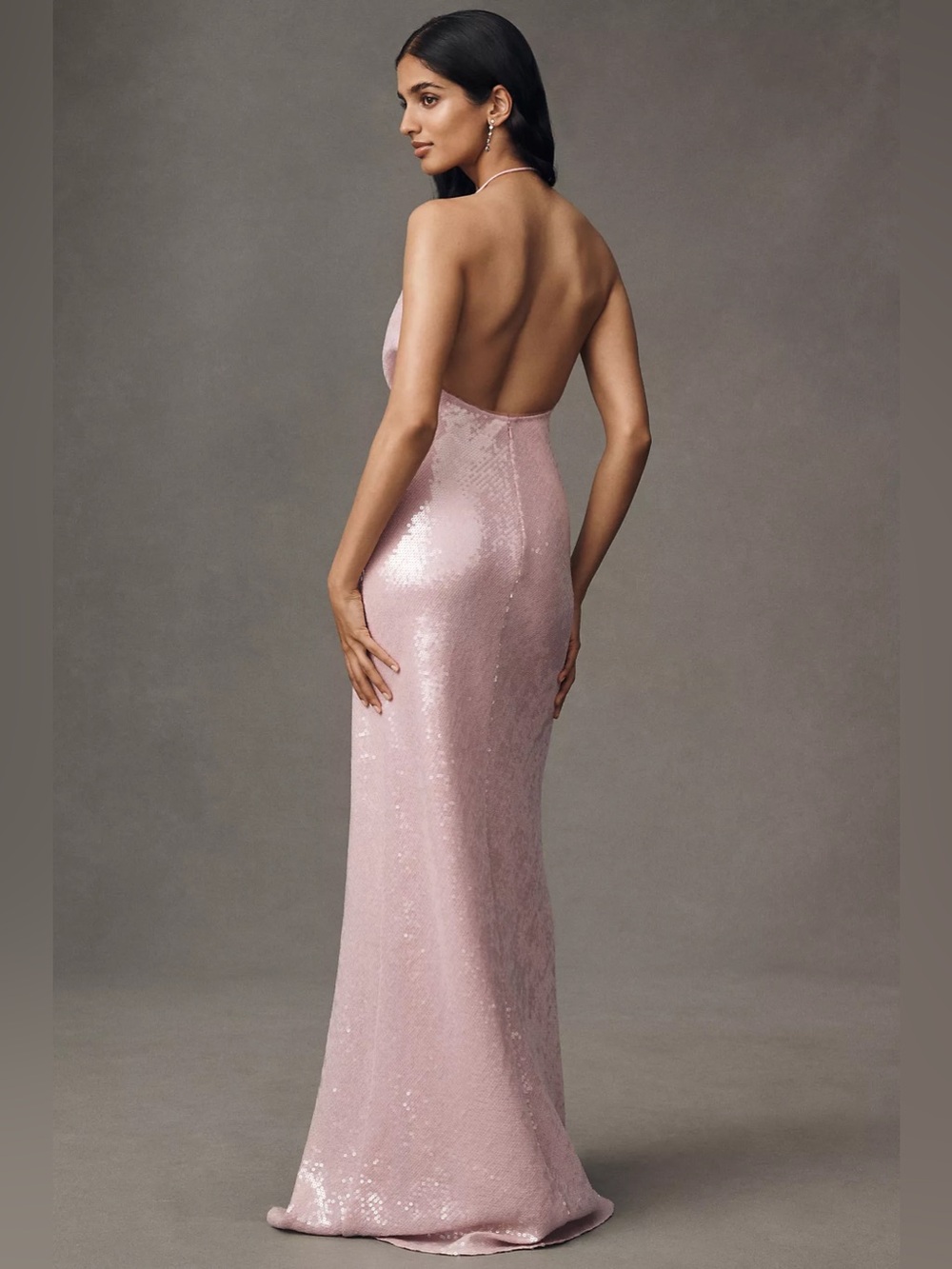 NWT SAU LEE Claudia Cowl-Neck Shine Sequin Maxi Dress - Picture 5 of 10